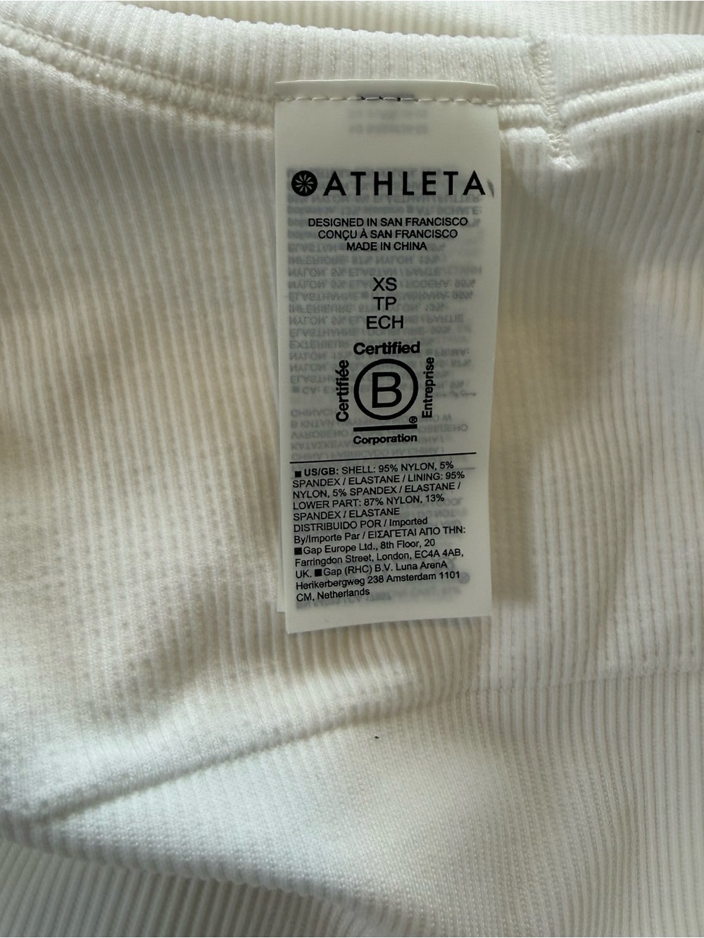 Athleta White Aurora Seamless Crop Polo Tank Size XS Athleisure Activewear - Picture 4 of 7